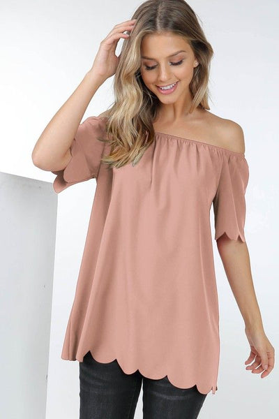 Scallop hem top