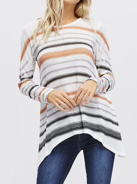 Shark Hem Stripe Top