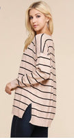 Striped Side Slit Top