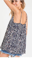 Navy Animal Print Tank