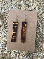 Cork gold splash earrings