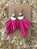 Hot pink tassel earrings