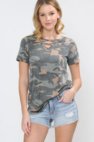 Camo Criss Cross Tee