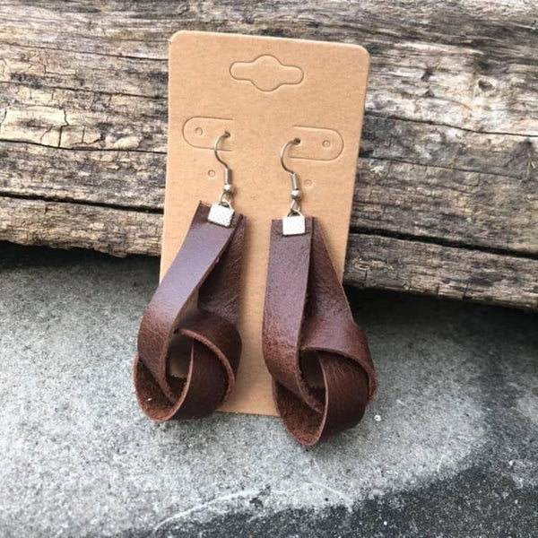 Leather Knot Earrings