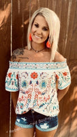 Boho Off Shoulder Top - White