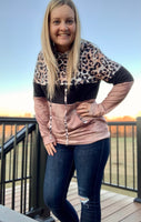 Cheetah Print Colorblock Hoodie