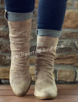 Cream Mid Calf Boots