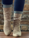 Cream Mid Calf Boots