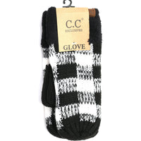 CC Buffalo Plaid Gloves - Black/White