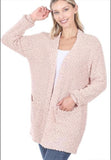 Popcorn cardi - Dusty Blush