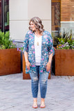 Teal Floral Kimono