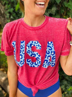 USA Cheetah Burnout Tee