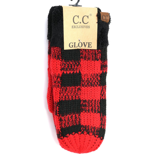 CC Buffalo Plaid Gloves - Red/Black