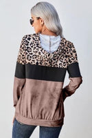 Cheetah Print Colorblock Hoodie