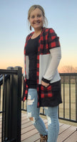 Buffalo Plaid Colorblock Cardigan