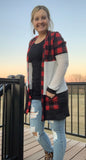 Buffalo Plaid Colorblock Cardigan