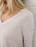 Oatmeal V Neck Top