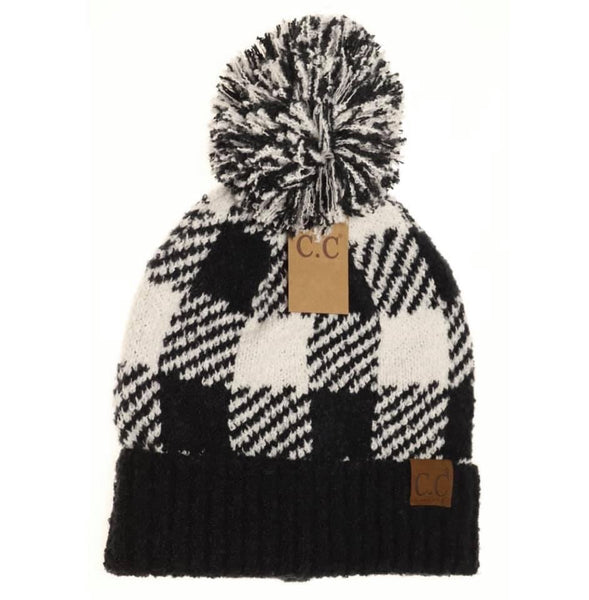 CC Beanie Buffalo Plaid - White/Black