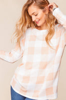 Soft Pink Plaid Top