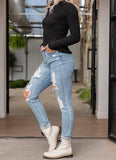 Judy Blue Light Wash Distressed Jeans