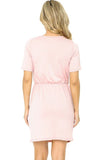 Short Sleeve Waist Tie Dress - Various Colors